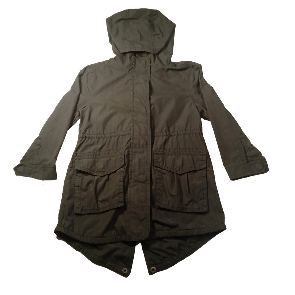 GAPKids Lightweight Hooded Green Cargo Utility Jacket US XS 4-5